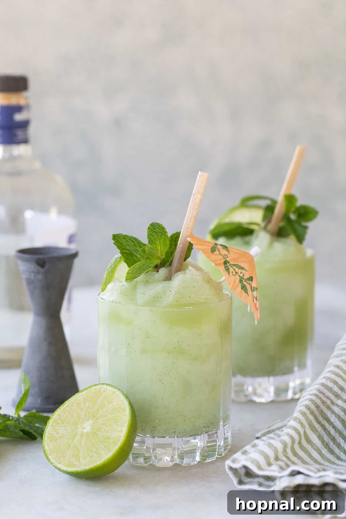An easy frozen mojito recipe with fresh mint and lime.