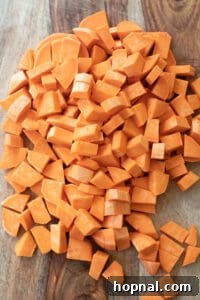 cubed sweet potatoes