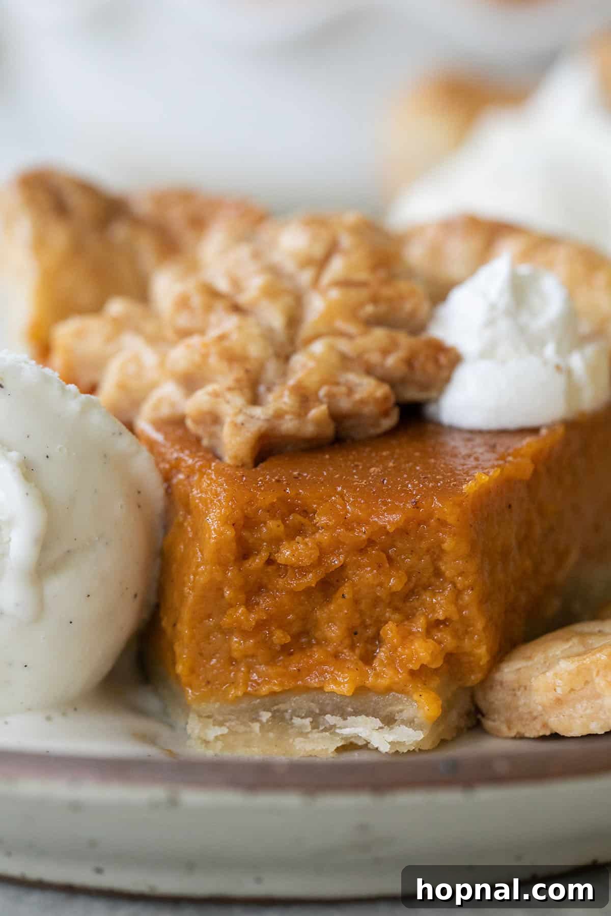 A bite taken out of the best sweet potato pie.