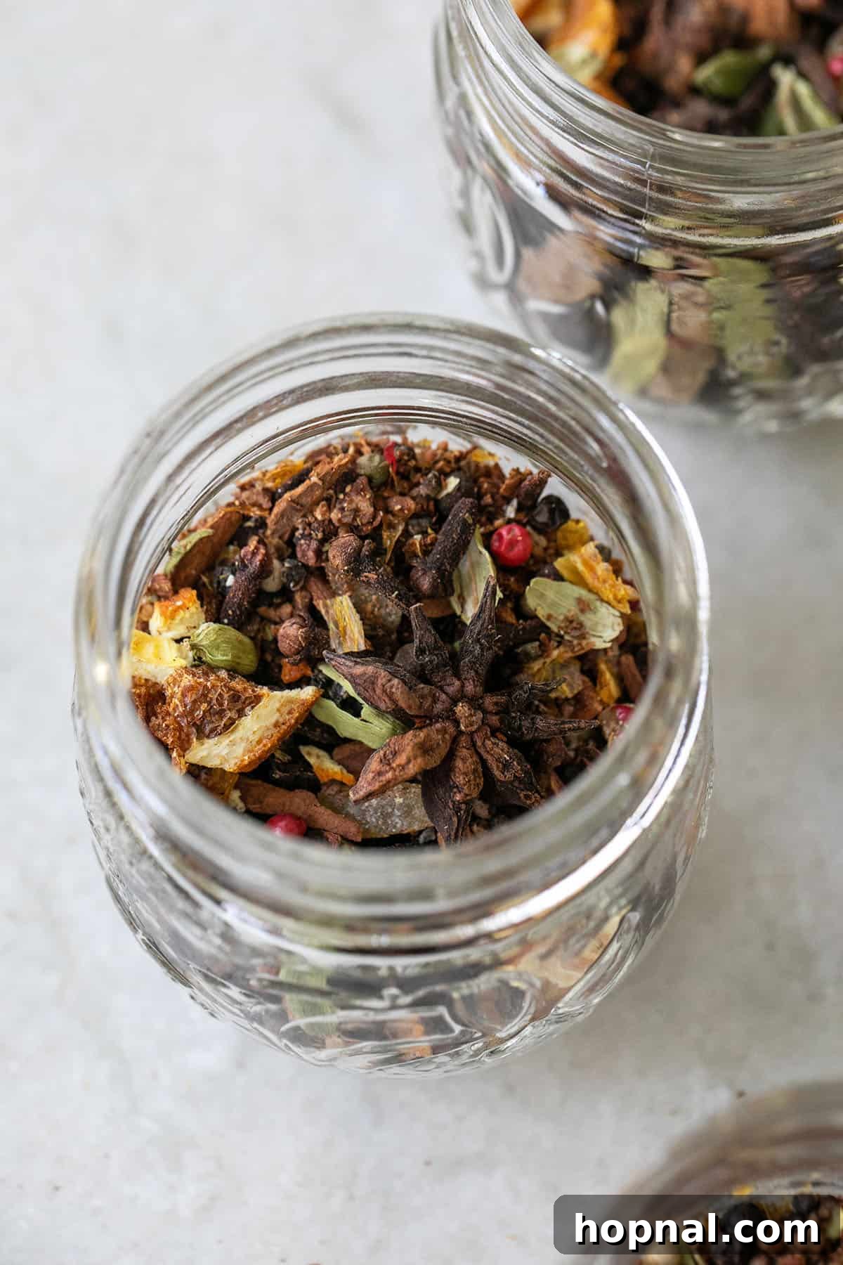 Homemade spices beautifully presented in a glass jar, perfect for gifting.