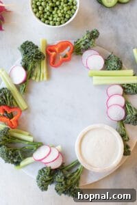 vegetables on a platter for a holiday appetizer