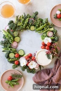 holiday crudite wreath