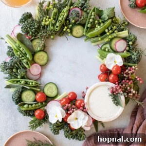 holiday crudite wreath