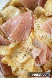 prosciutto and potato chips appetizer