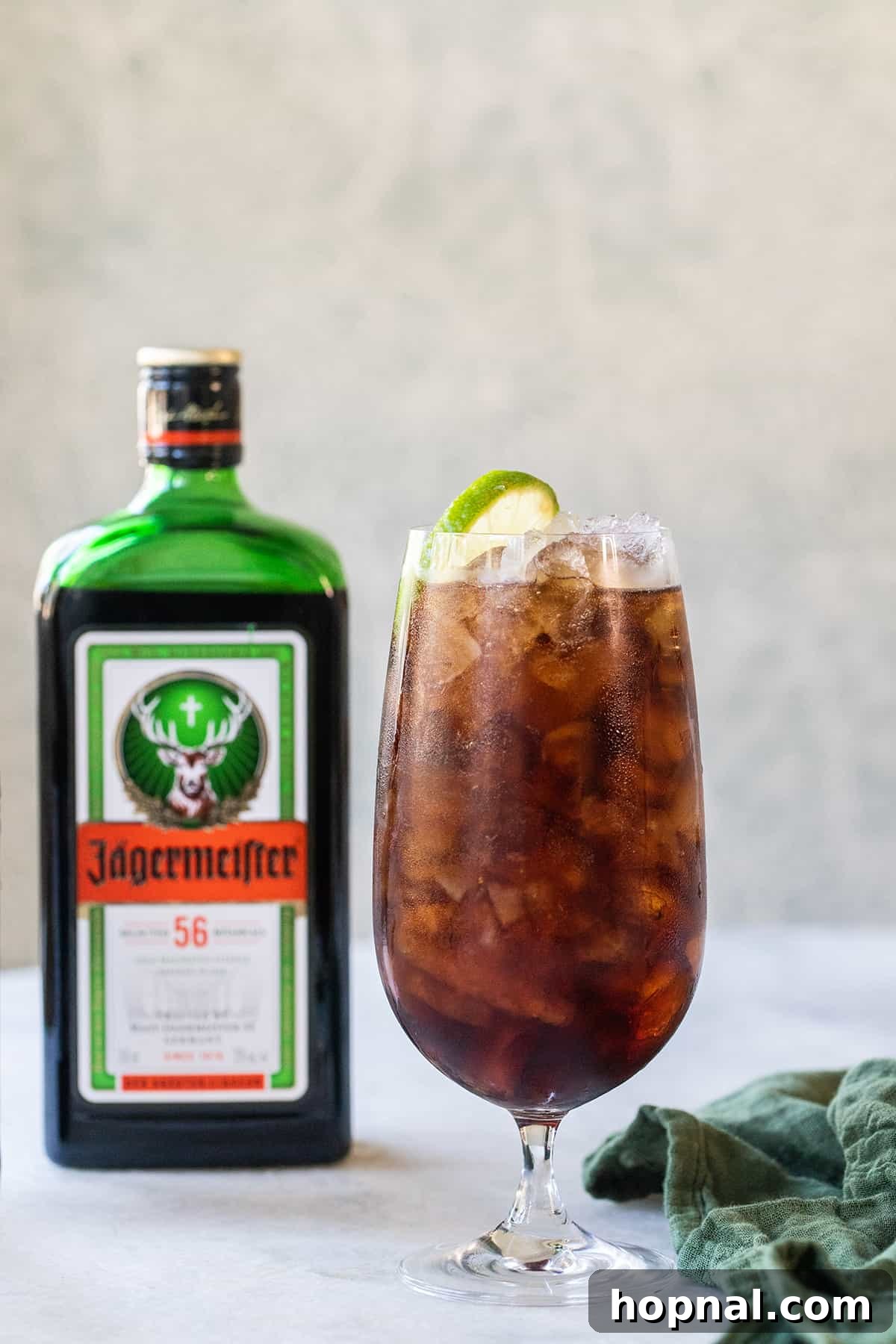 Close-up of a Jagermeister mixed drink