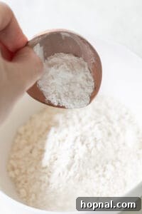 adding baking powder to all-purpose flour