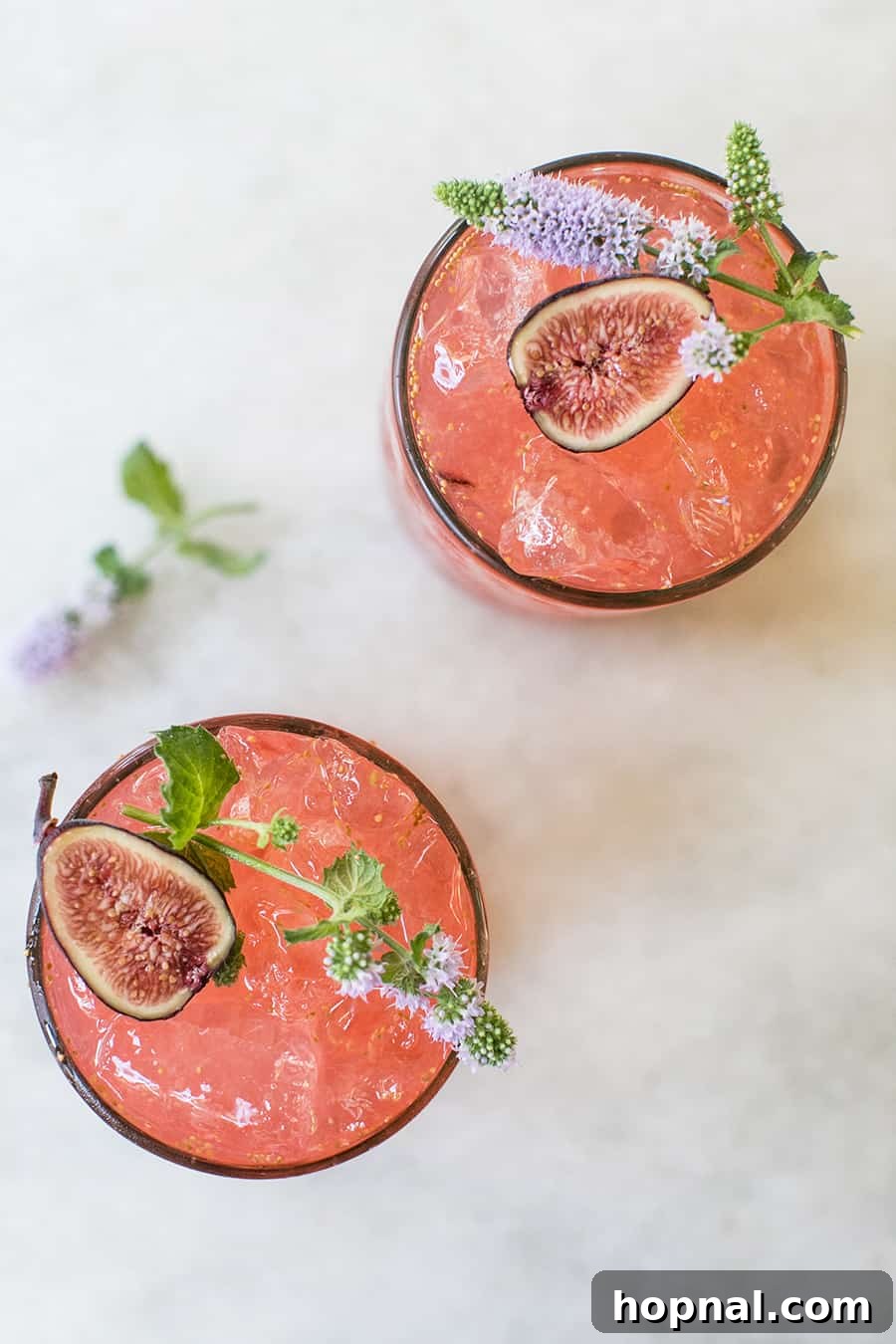 Blush & Sip 5 Fig cocktail with flowers.