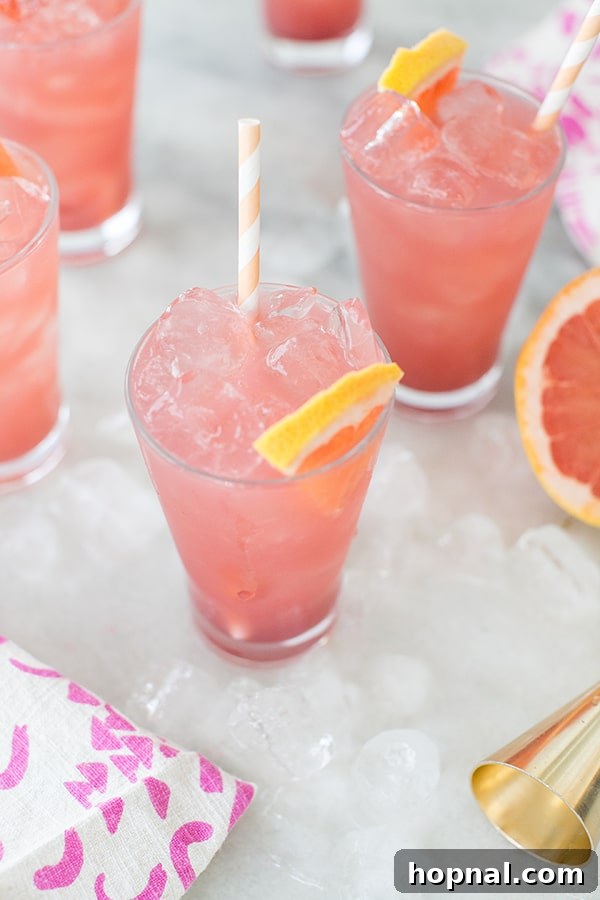 Blush & Sip 9 Sparkling grapefruit cocktail.