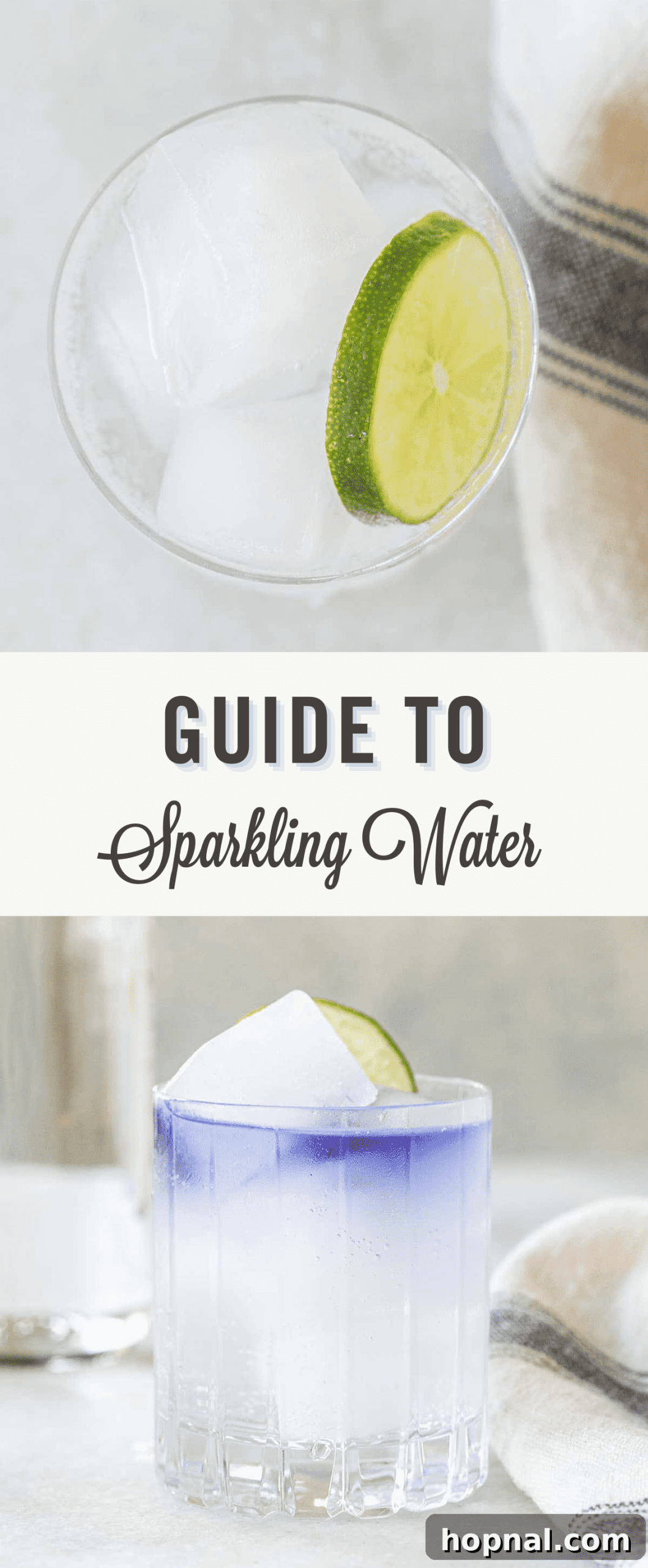 Guide to sparkling water with title.