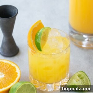 A vibrant tequila and orange juice cocktail, ready to be enjoyed.