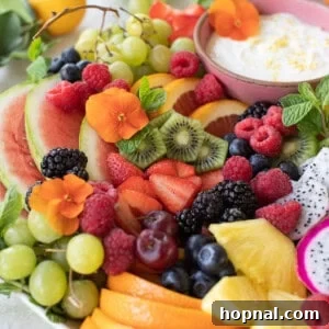 sliced fresh fruit on a platter