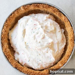 Graham cracker crust recipe with pie filling.