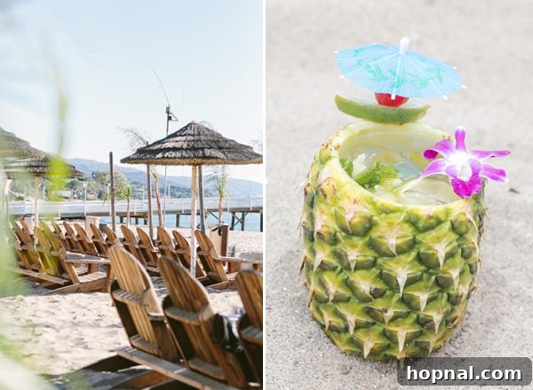 Cocktail and beach chairs