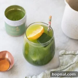 Classic matcha spritz recipe.