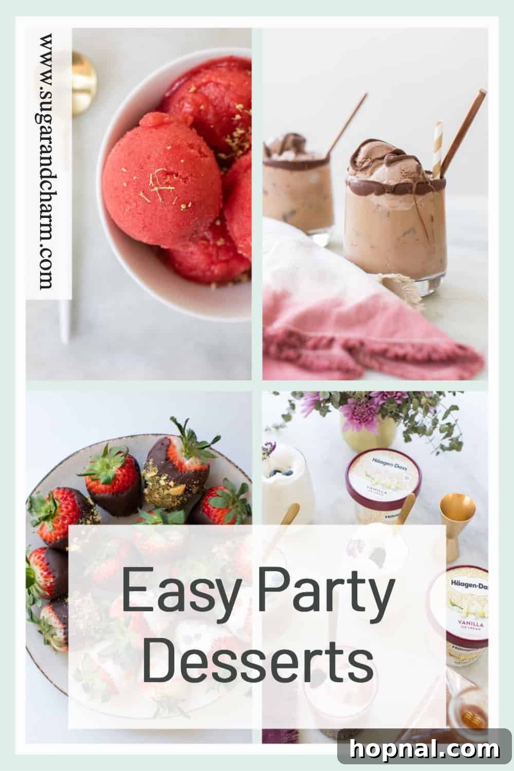 easy party desserts pinterest graphic