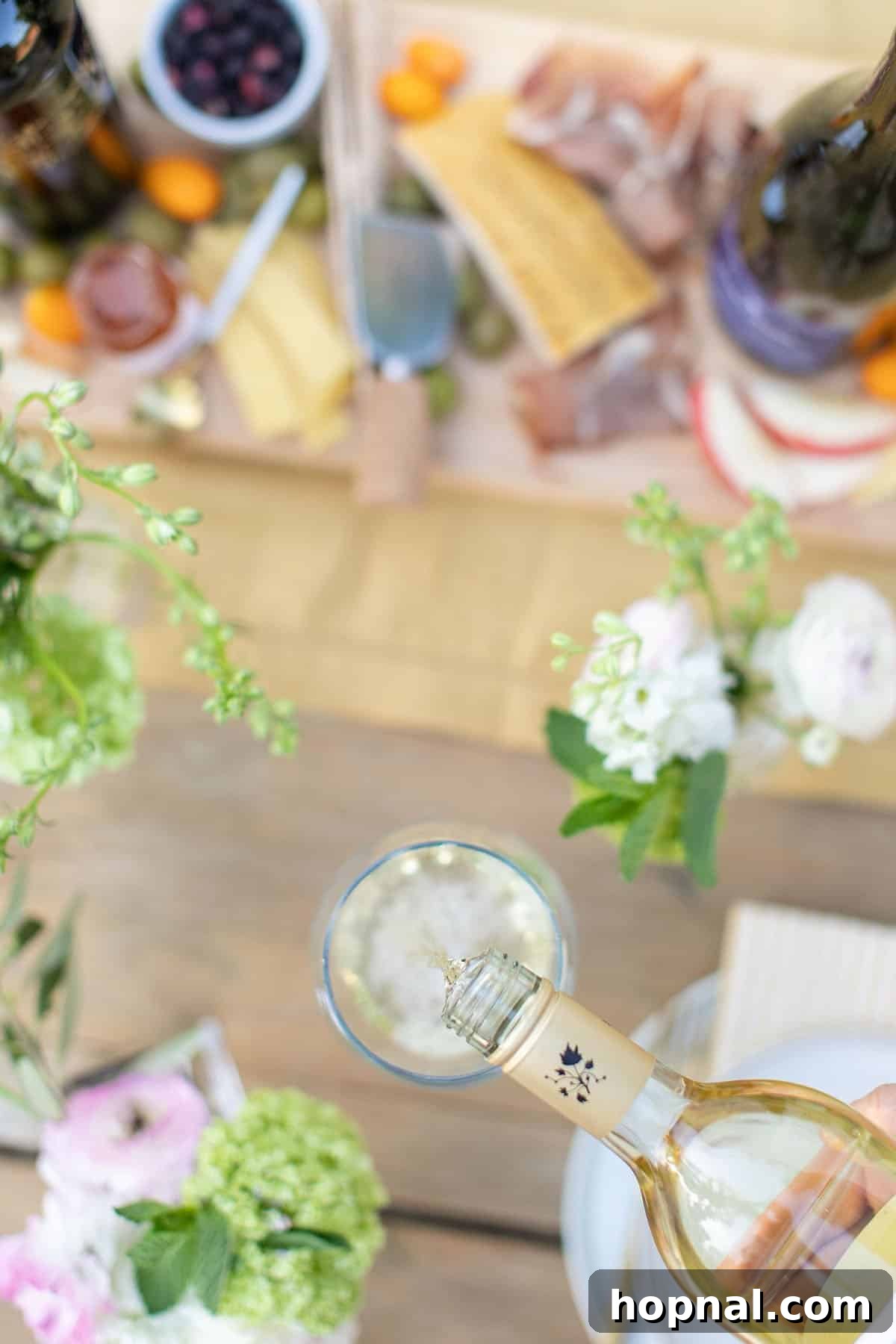 pouring a standard glass of white wine