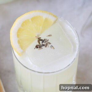 dried lavender on a vodka sour