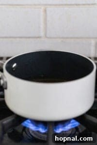 simmering honey and water