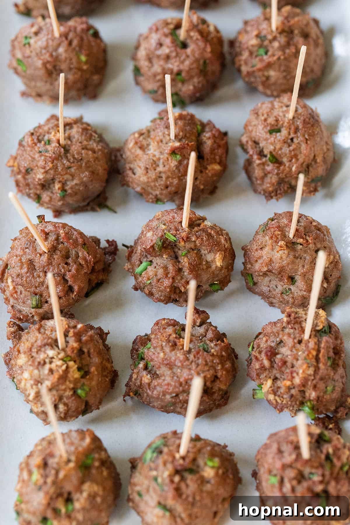 Simple Meatball Bites 8 Platter of Moroccan-spiced meatball hors d'oeuvres, ready for guests.