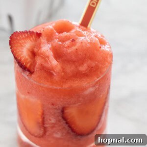 Frozen strawberry cocktail, a refreshing 4th of July drink