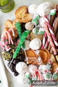A festive candy platter filled with holiday treats.