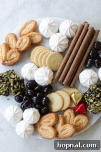 Putting together a Christmas dessert board.