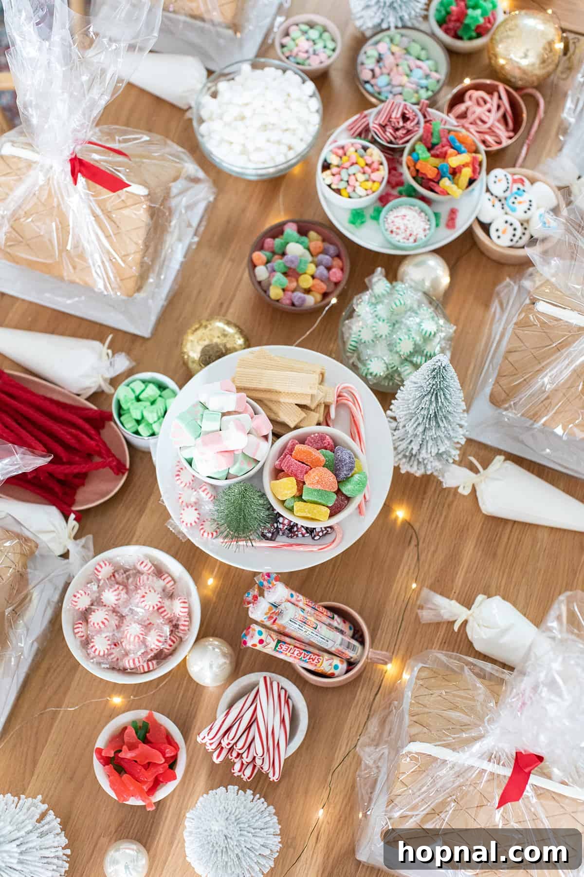A comprehensive guide to hosting a festive gingerbread house party, featuring decor, candy, and serving suggestions.