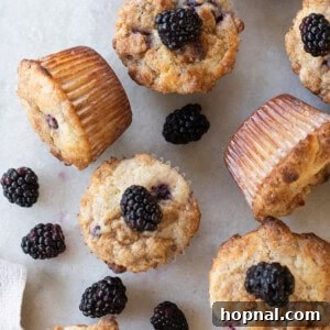 Easy muffins with blackberries and a streusel topping.