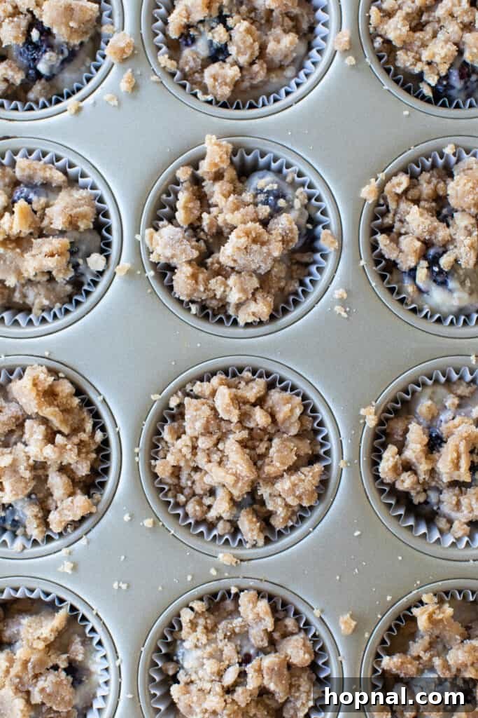 Crumble topping on muffins.