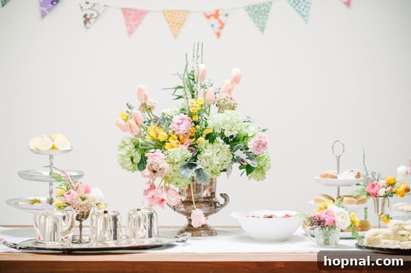 Mom's Garden Tea Oasis 18 Gourmet food selection artfully arranged on a table for a stylish Mother's Day Backyard Tea Party