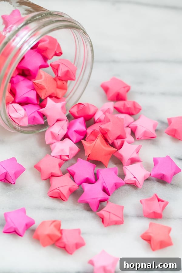 DIY 3D confetti stars in various colors
