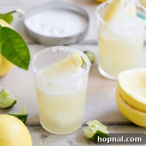 Close-up of a grapefruit cocktail glass