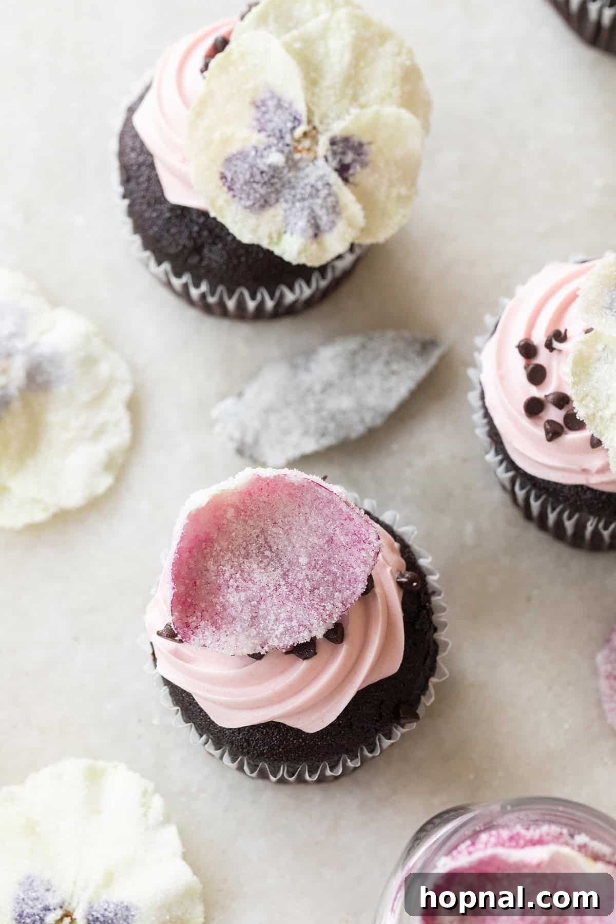 Sugared flowers recipe.