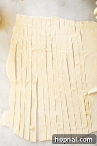 Sliced pastry puff.