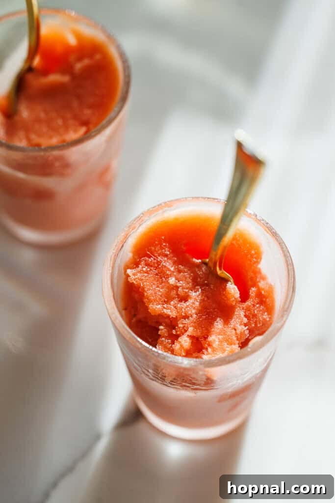 Refreshing frozen grapefruit cocktail, a perfect morning treat