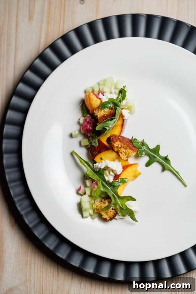 Fresh and vibrant peach salad, a culinary delight