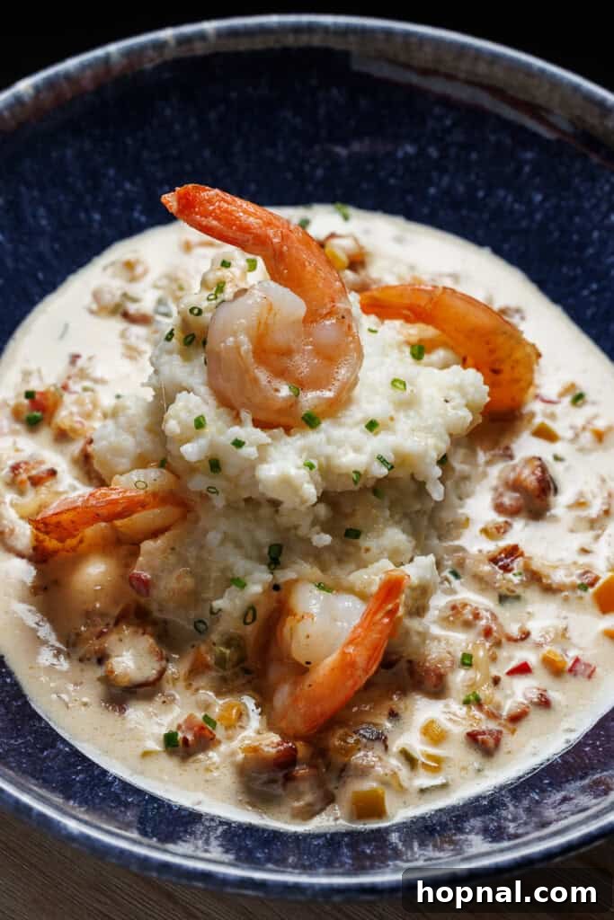Classic Southern shrimp and grits, a comforting and flavorful dish
