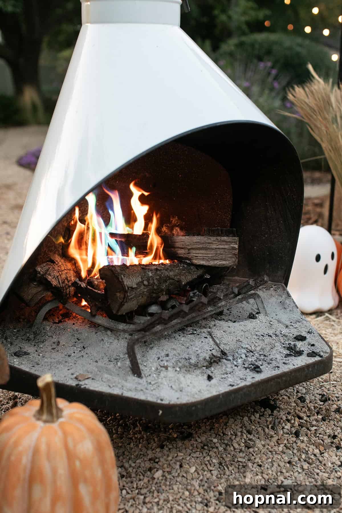 Fireplace with magical flames.