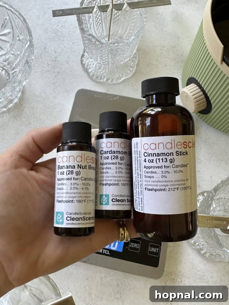 Fragrance oils for candle making. 