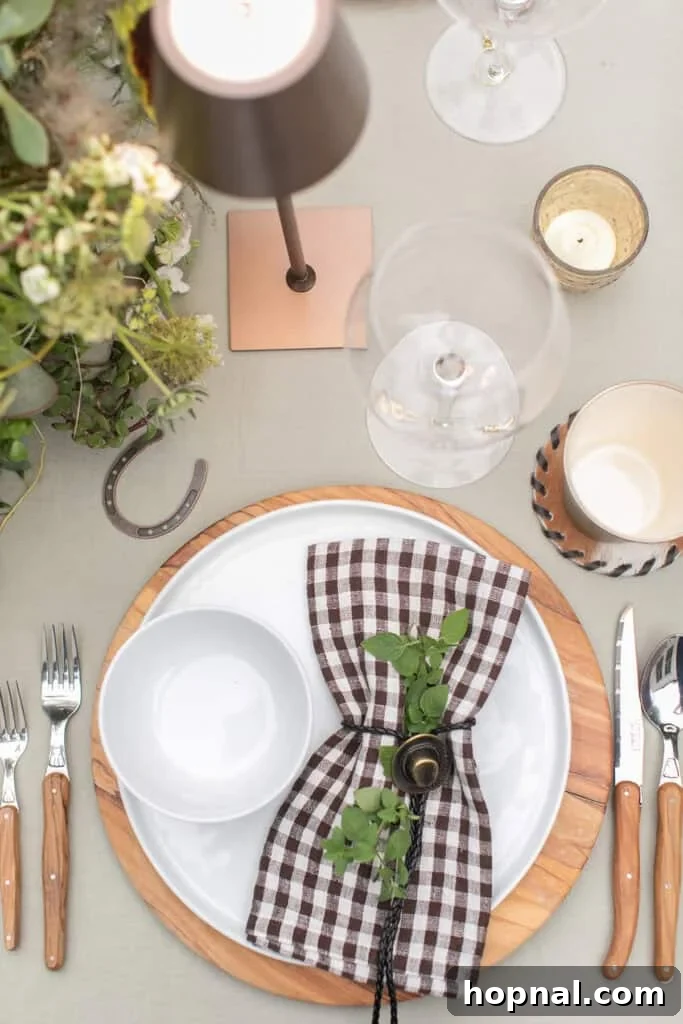Rodeo-Themed Dinner Party Ideas: Menu, Decor & Tips 4 Rodeo dinner party table setting.